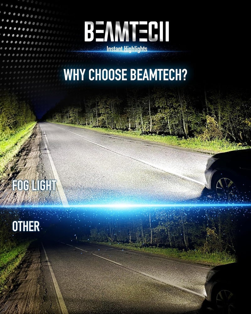 BEAMTECH 9005 9006 Bulbs, Fanless In Line Fog Light Bulb 6500K Xenon White, Pack of 4 - Image 2
